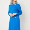 Wallis Tipped Collar Swing Dress