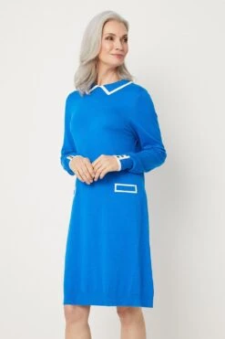 Wallis Tipped Collar Swing Dress