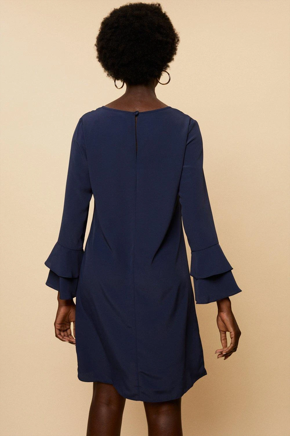 Wallis Ruffle Sleeve V Neck Shift Dress - Image 3