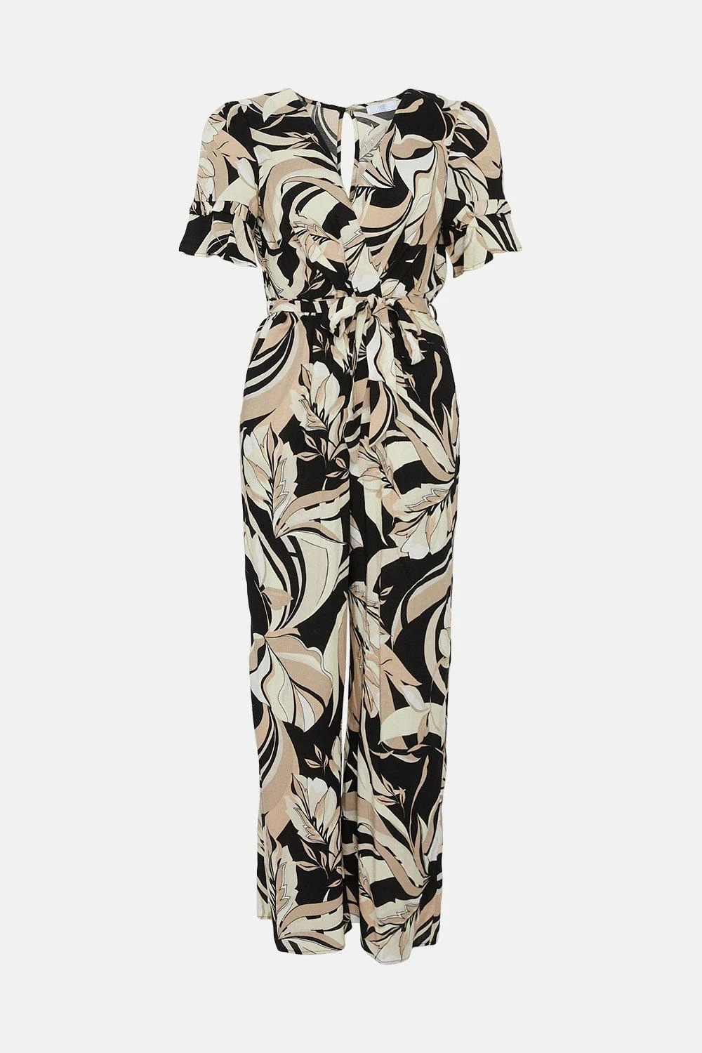 Wallis Petite Mono Leaf Printed Jumpsuit - Image 5