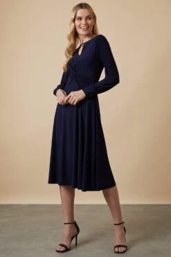 Wallis Twist Detail Keyhole Midi Dress