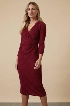 Wallis Petite Shimmer Wrap Dress
