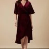 Wallis Tall Velvet Wrap Midi Dress