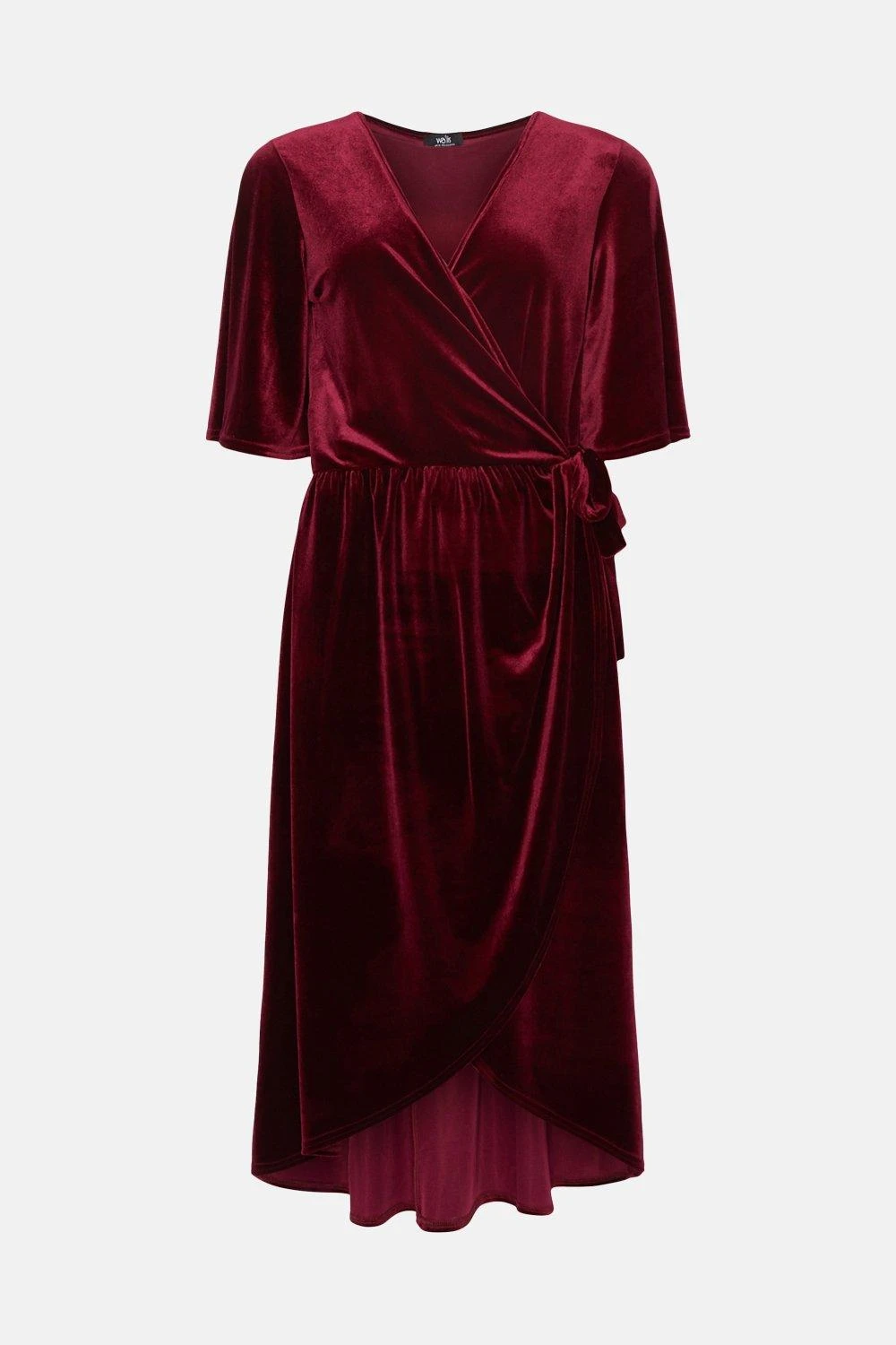 Wallis Tall Velvet Wrap Midi Dress - Image 5