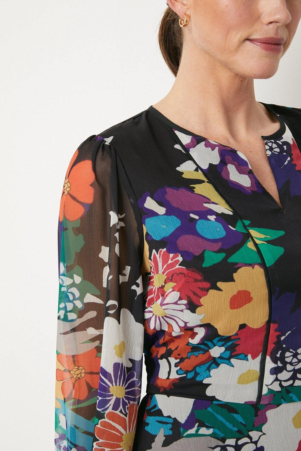 Wallis Floral Piped Belt Midi Dress - Image 6