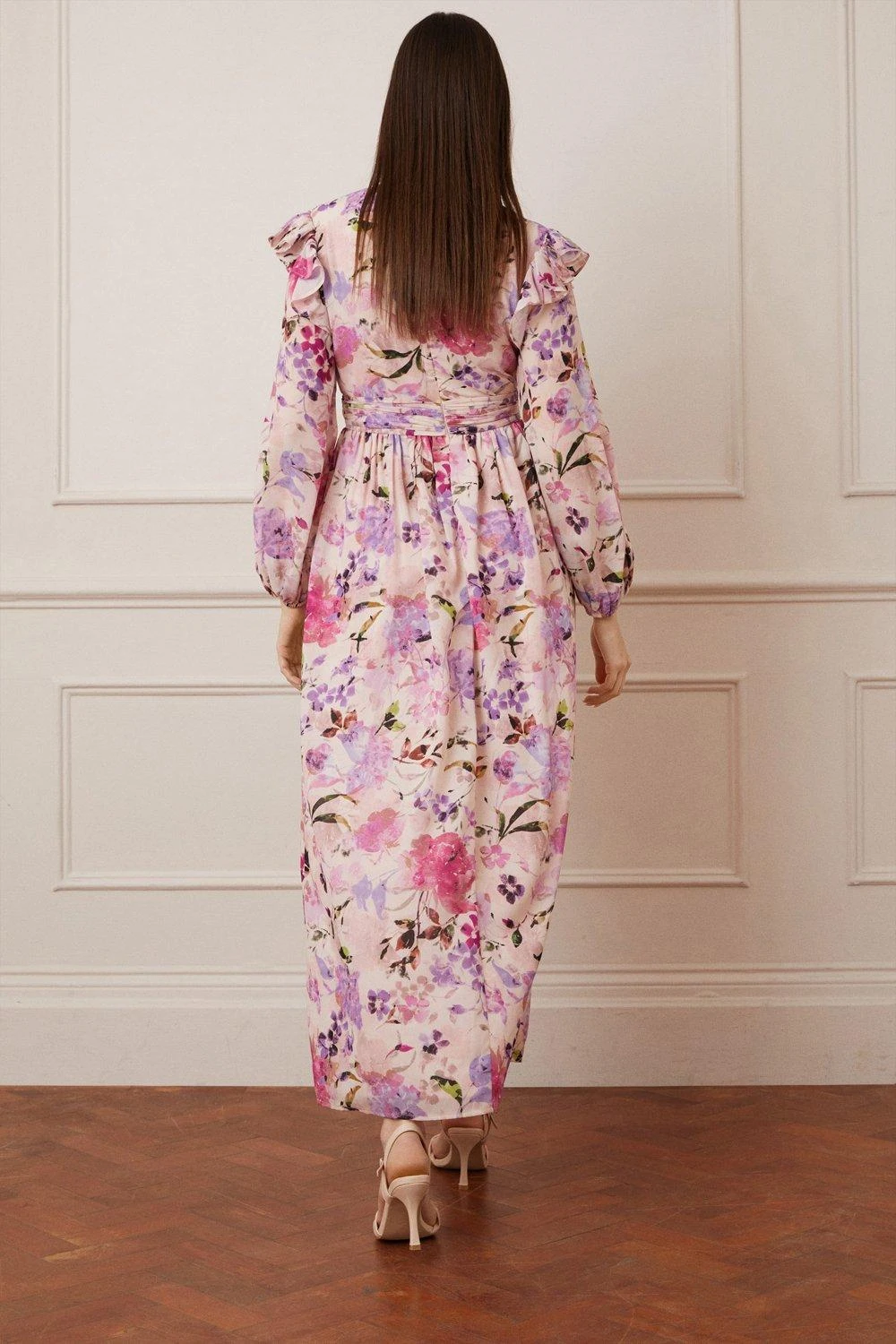 Wallis Floral Print Ruffle Twist Maxi Dress - Image 3