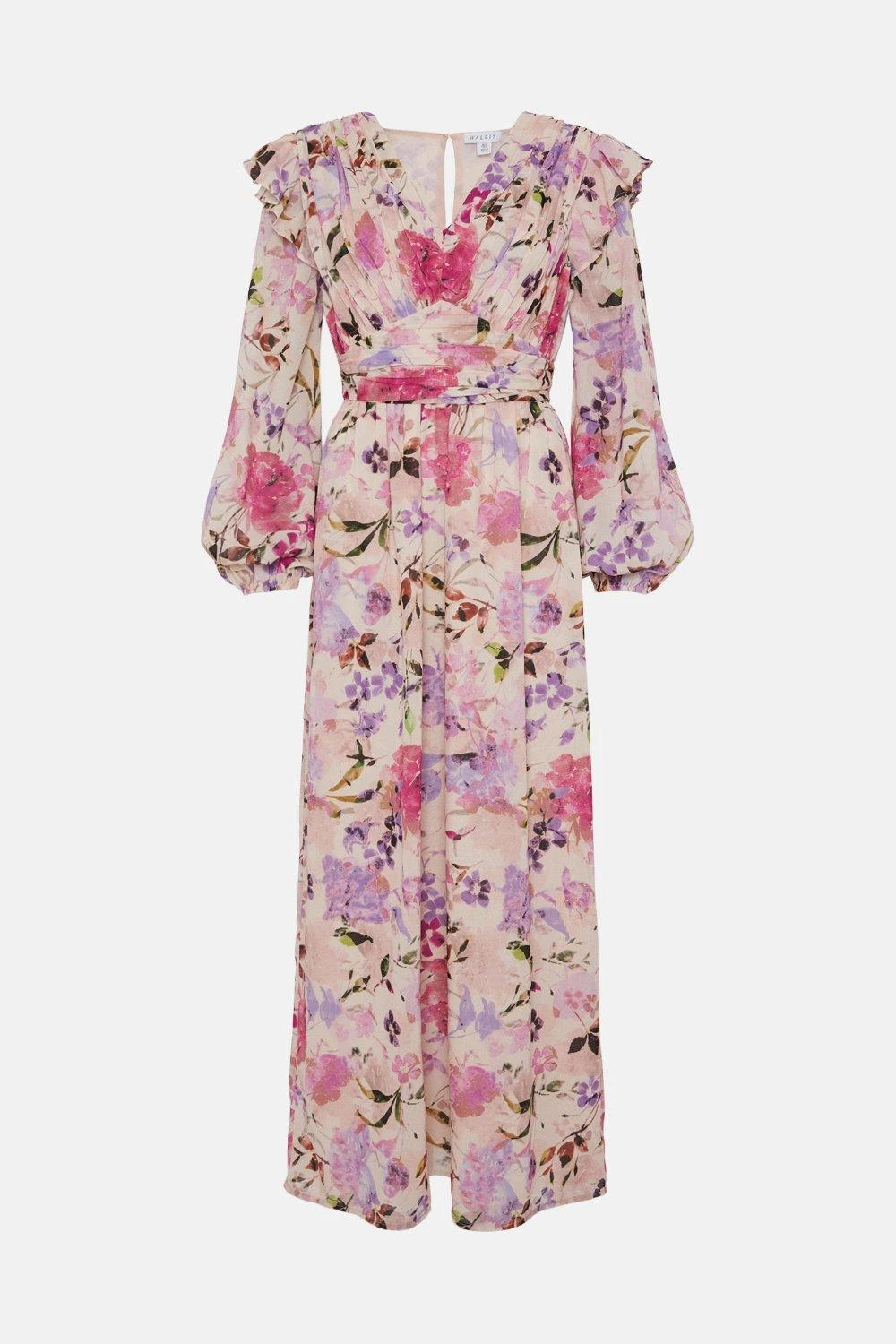 Wallis Floral Print Ruffle Twist Maxi Dress - Image 5