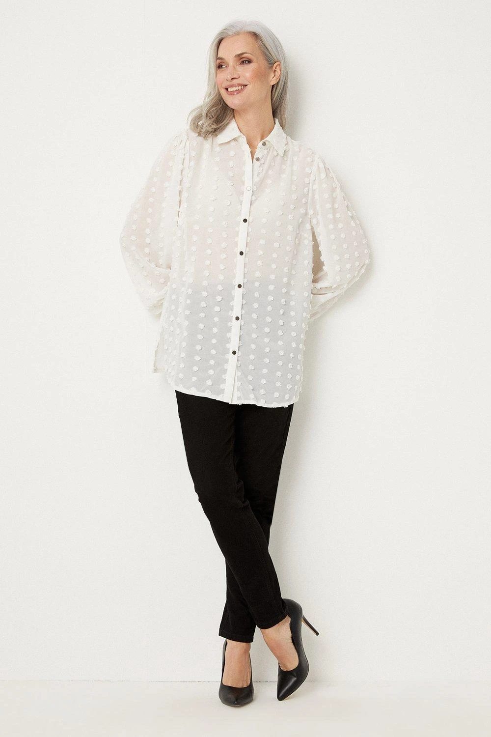 Wallis Ivory Large Pom Pom Shirt - Image 2
