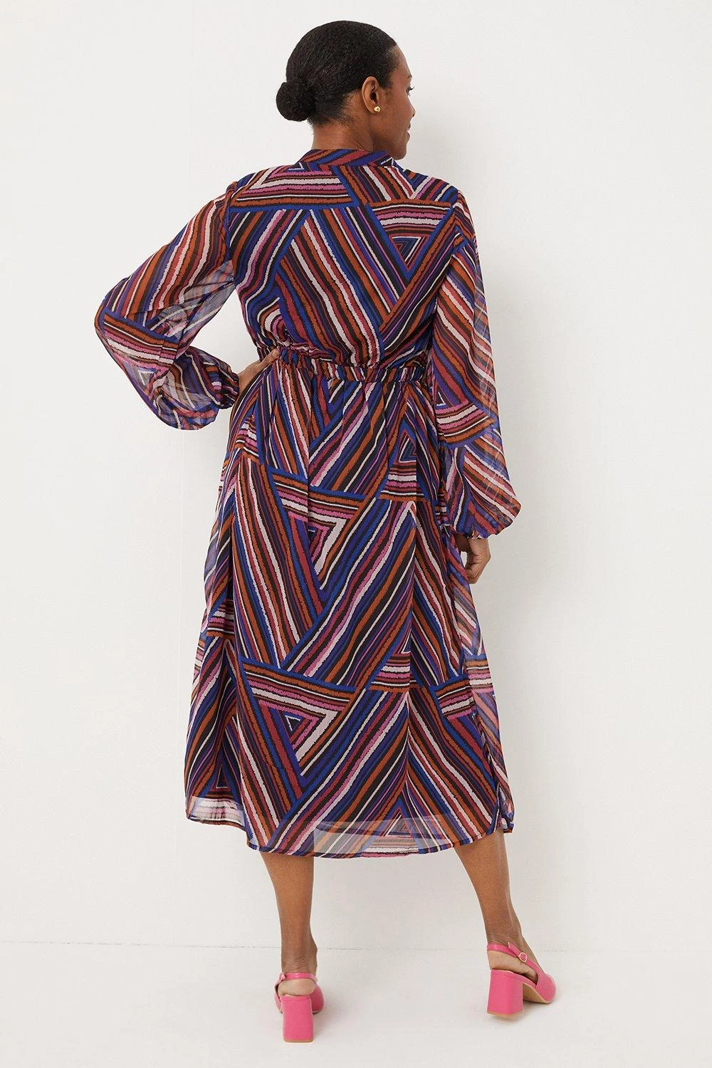 Wallis Multi Stripe Wrap Midi Dress - Image 3