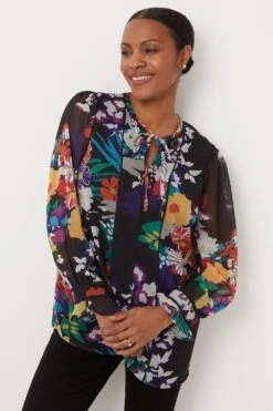 Wallis Floral Blouse With Piping