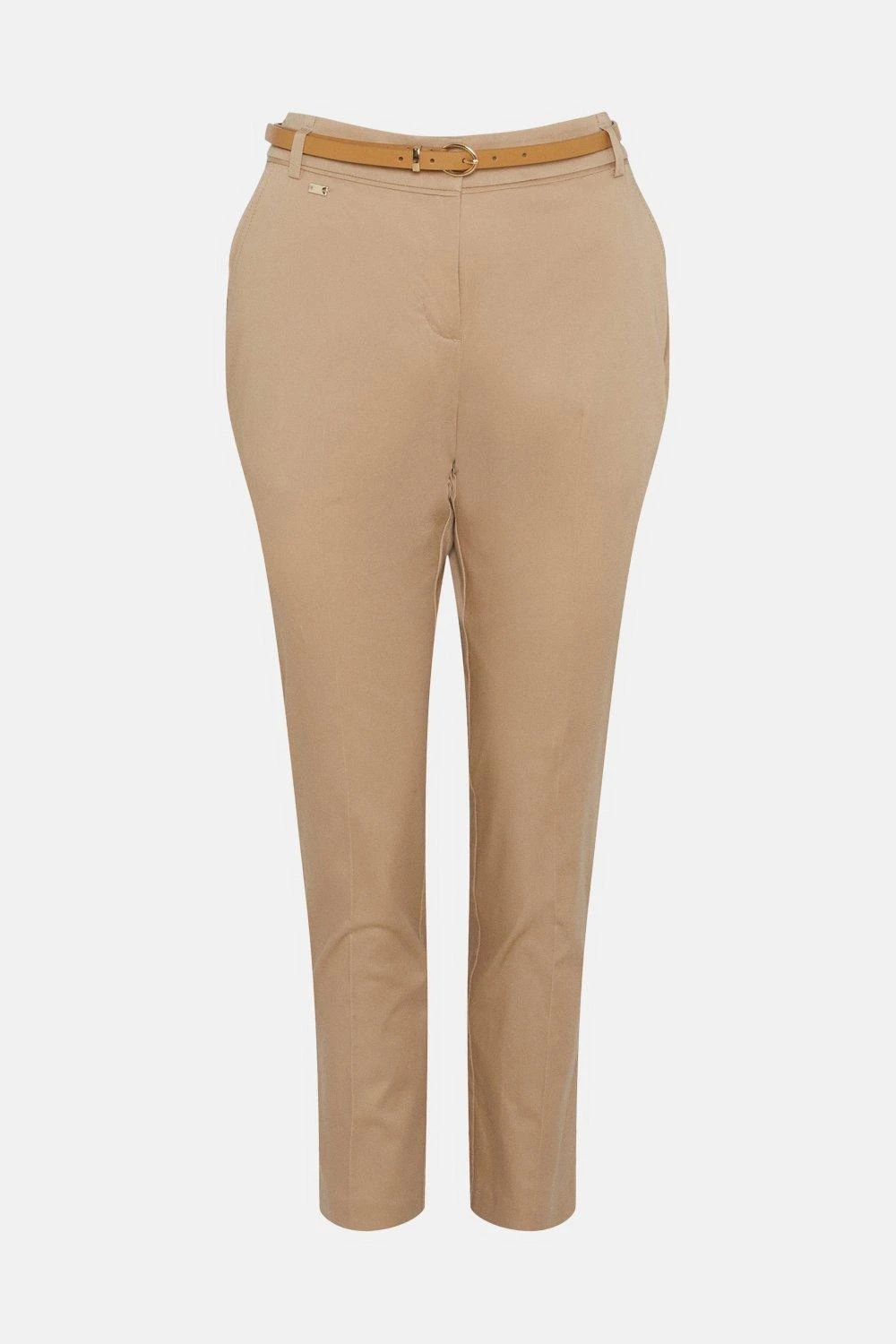 Wallis Petite Stretch Cigarette Belted Trousers - Image 5
