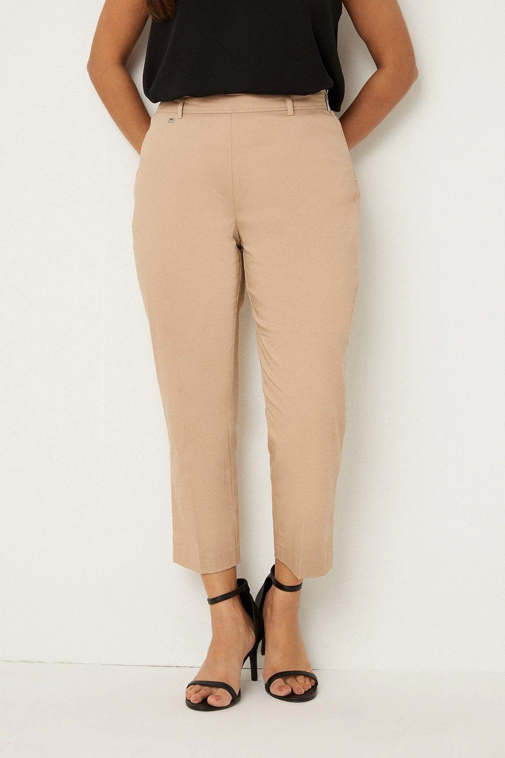 Wallis Petite Side Zip Stretch Crop Trousers