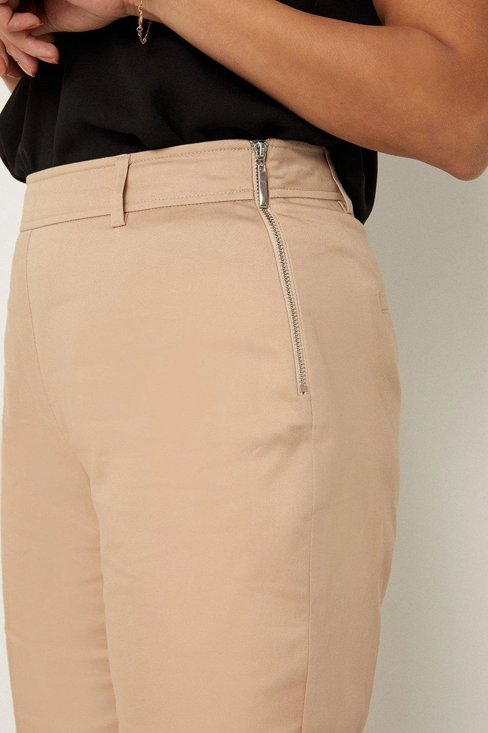 Wallis Petite Side Zip Stretch Crop Trousers - Image 4