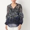 Wallis Cobalt Animal Border Top