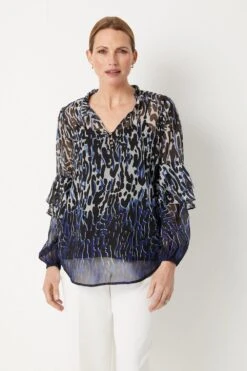 Wallis Cobalt Animal Border Top