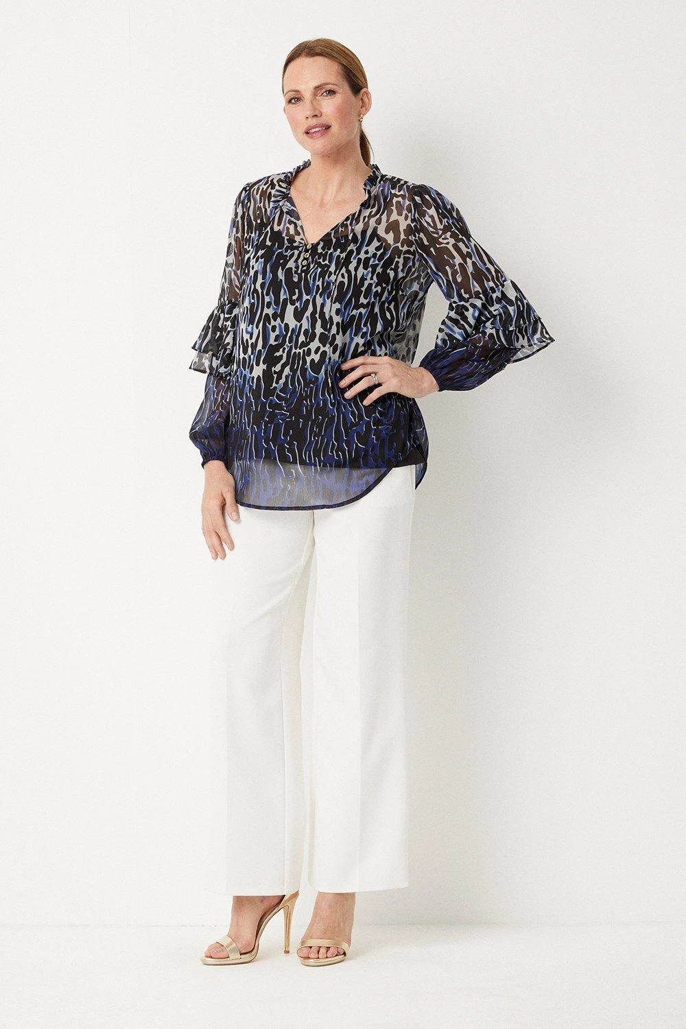 Wallis Cobalt Animal Border Top - Image 2