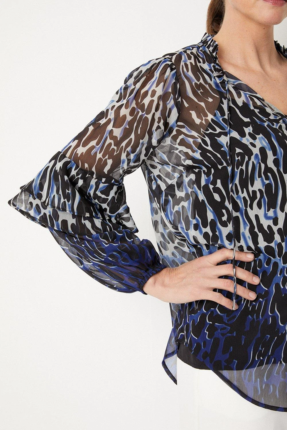 Wallis Cobalt Animal Border Top - Image 4
