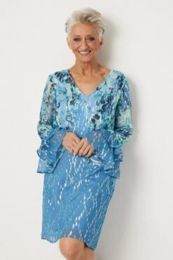 Wallis Petite Floral Print Glitter Shift Dress