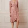 Wallis Lace Gathered Wrap Midi Dress