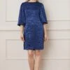 Wallis Satin Viscose Jacquard Balloon Sleeve Shift Dress