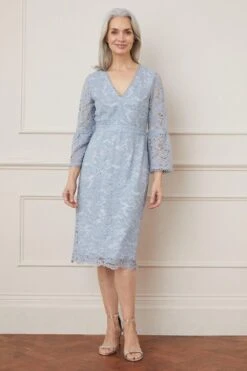 Wallis Lace Flare Sleeve Midi Dress