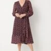 Wallis Navy Spot Wrap Midi Dress