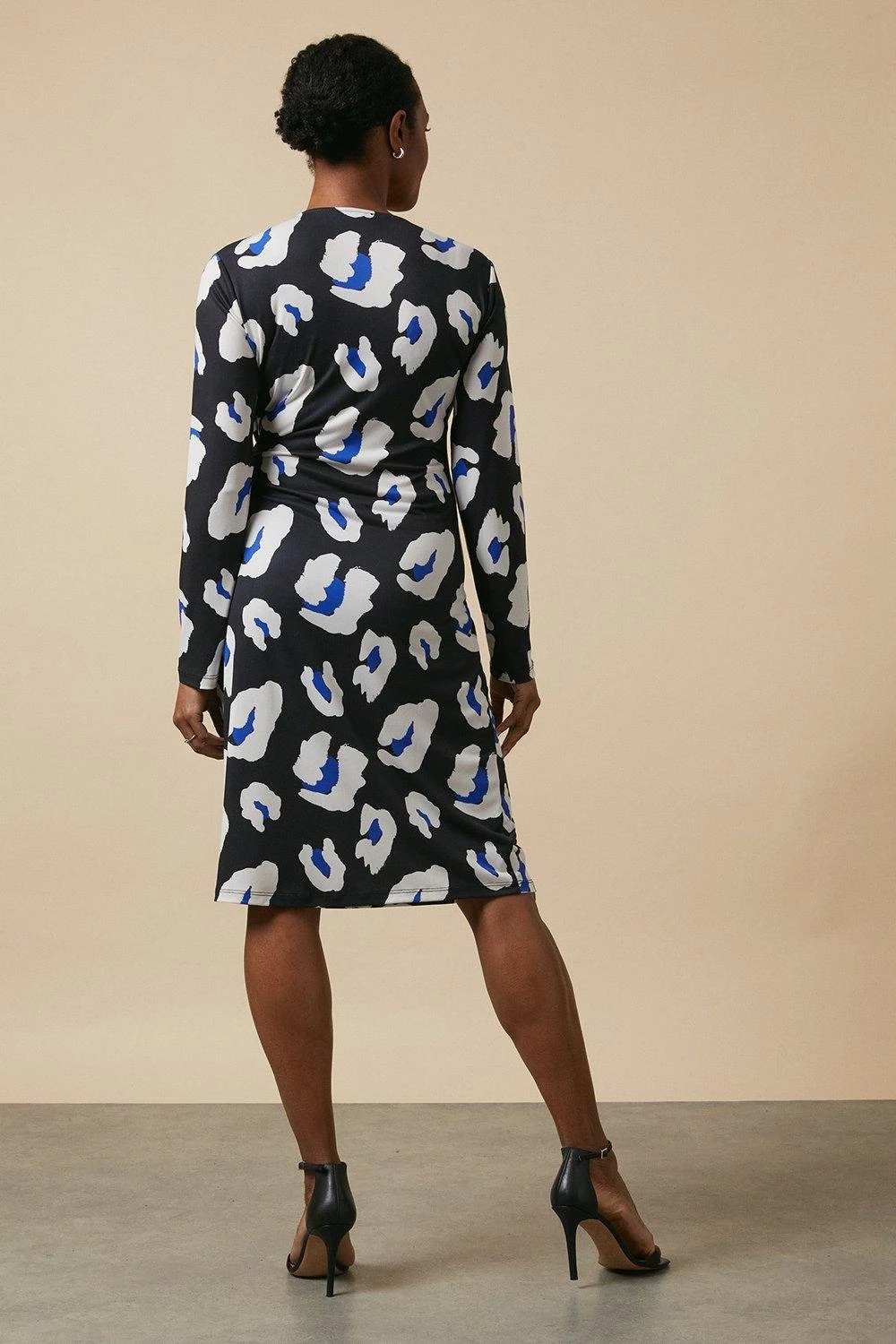 Wallis Animal Buckle Jersey Wrap Midi Dress - Image 3