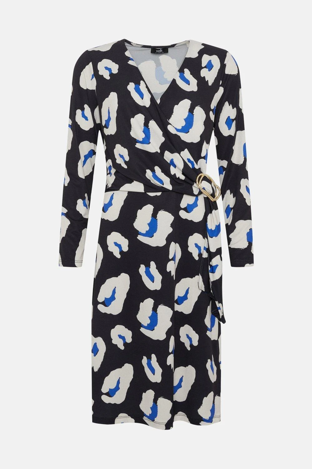 Wallis Animal Buckle Jersey Wrap Midi Dress - Image 5
