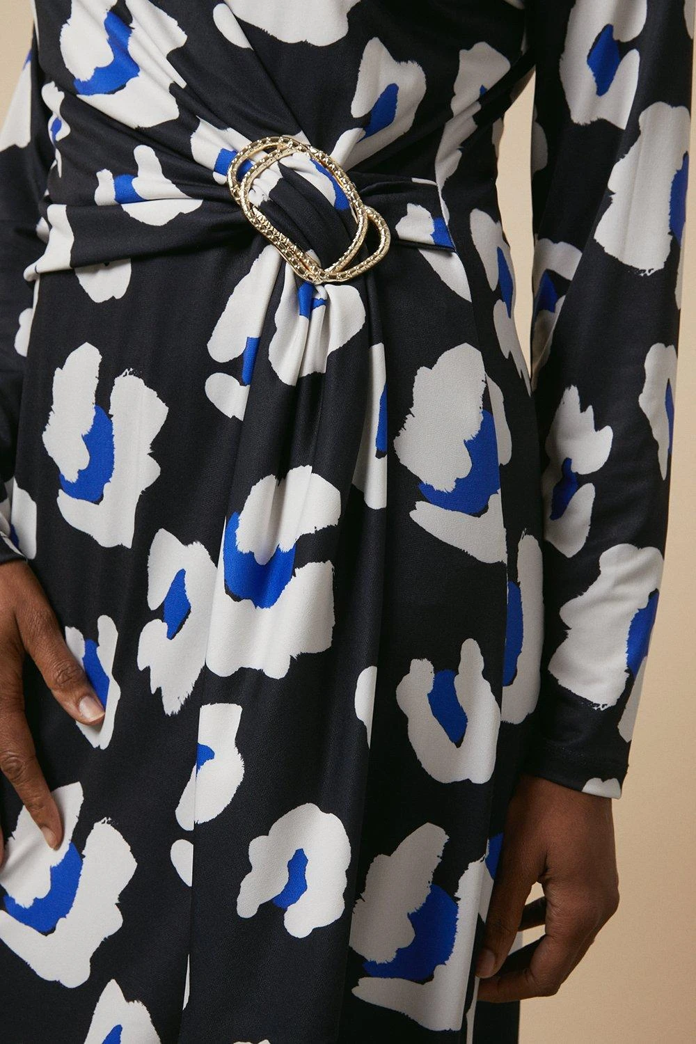 Wallis Animal Buckle Jersey Wrap Midi Dress - Image 6