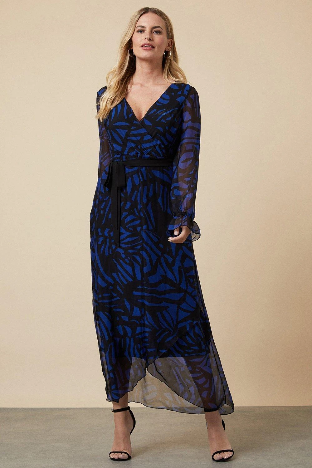 Wallis Petite Silk Mix Wrap Midi Dress - Image 2