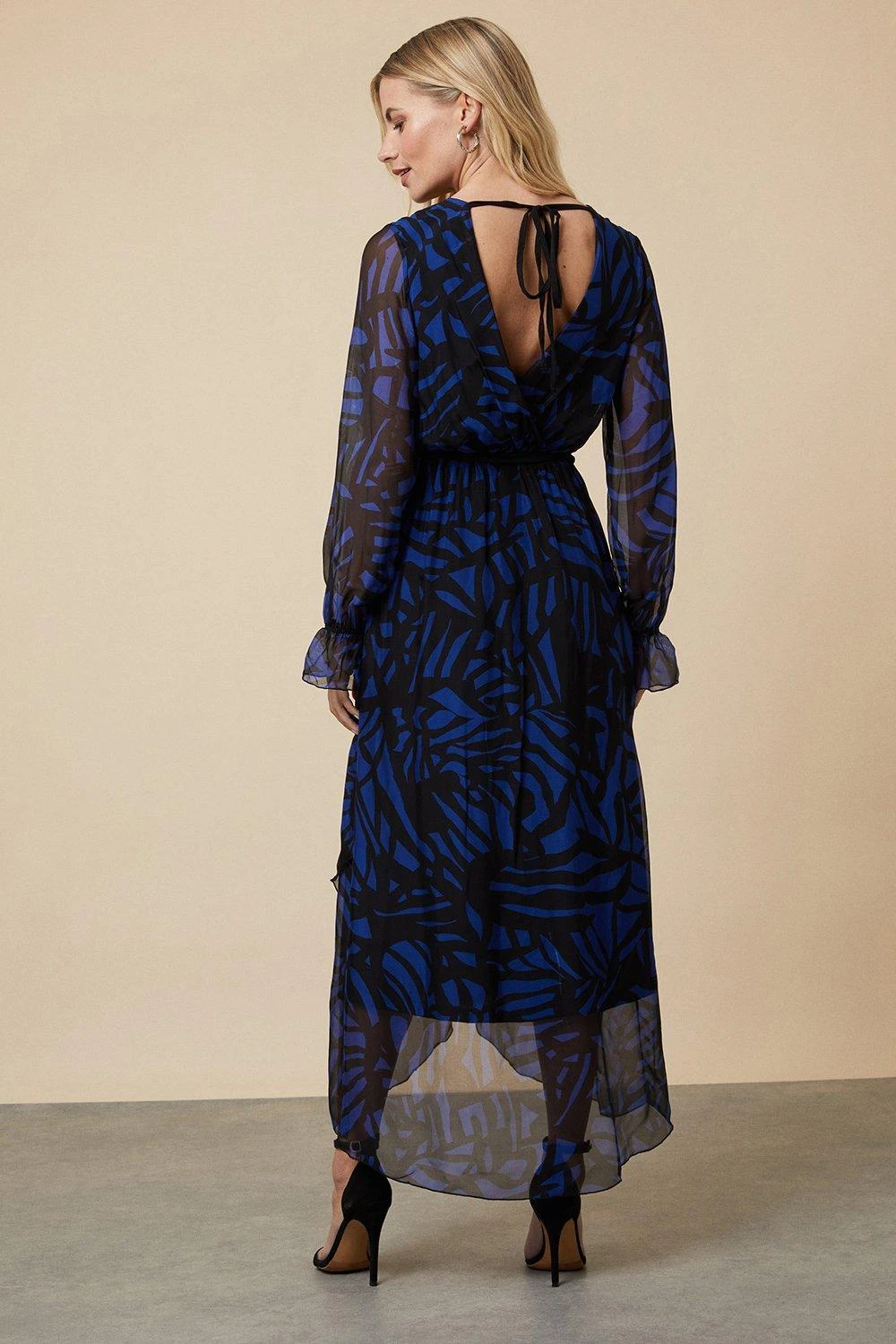 Wallis Petite Silk Mix Wrap Midi Dress - Image 3