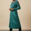 Wallis Green Abstract Jersey Cold Shoulder Midi Dress
