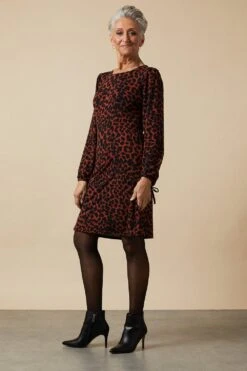 Wallis Petite Neutral Animal Tie Cuff Jersey Shift Dress