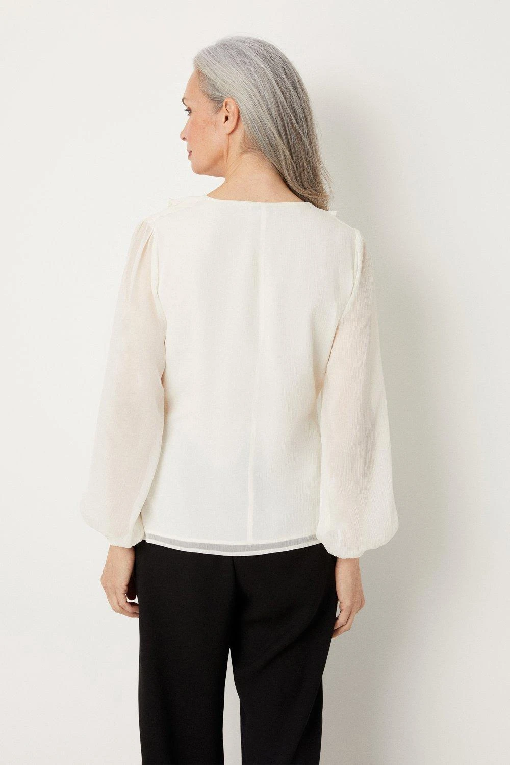 Wallis Ivory Ruffle Wrap Top - Image 3