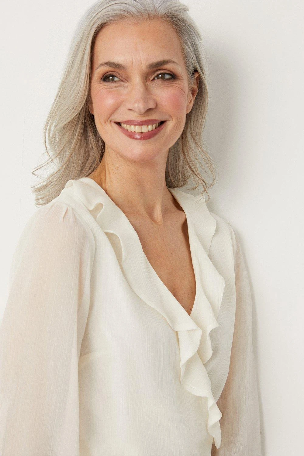 Wallis Ivory Ruffle Wrap Top - Image 4