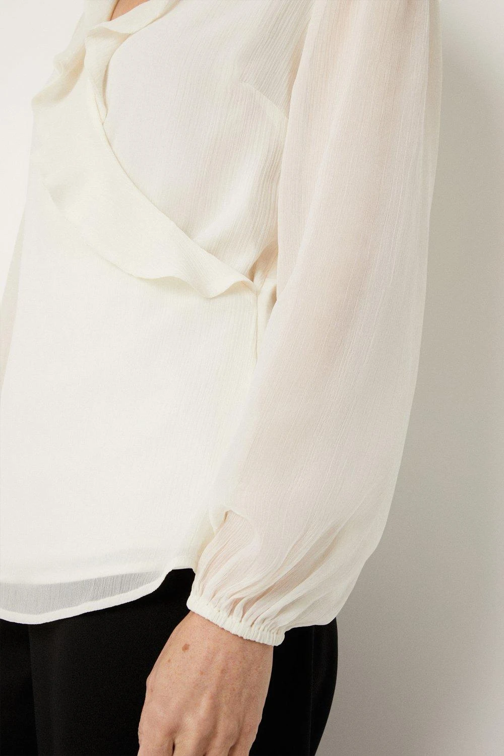 Wallis Ivory Ruffle Wrap Top - Image 6