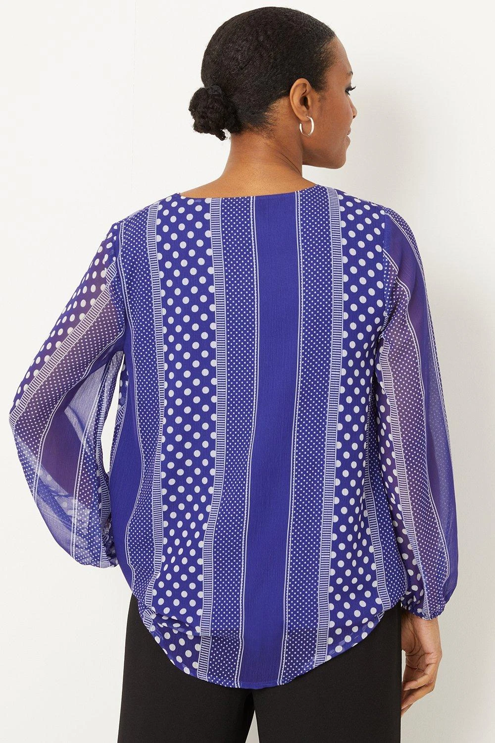 Wallis Blue Spot Wrap Top - Image 3