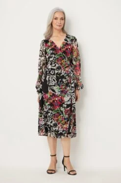 Wallis Colourful Floral Wrap Midi Dress