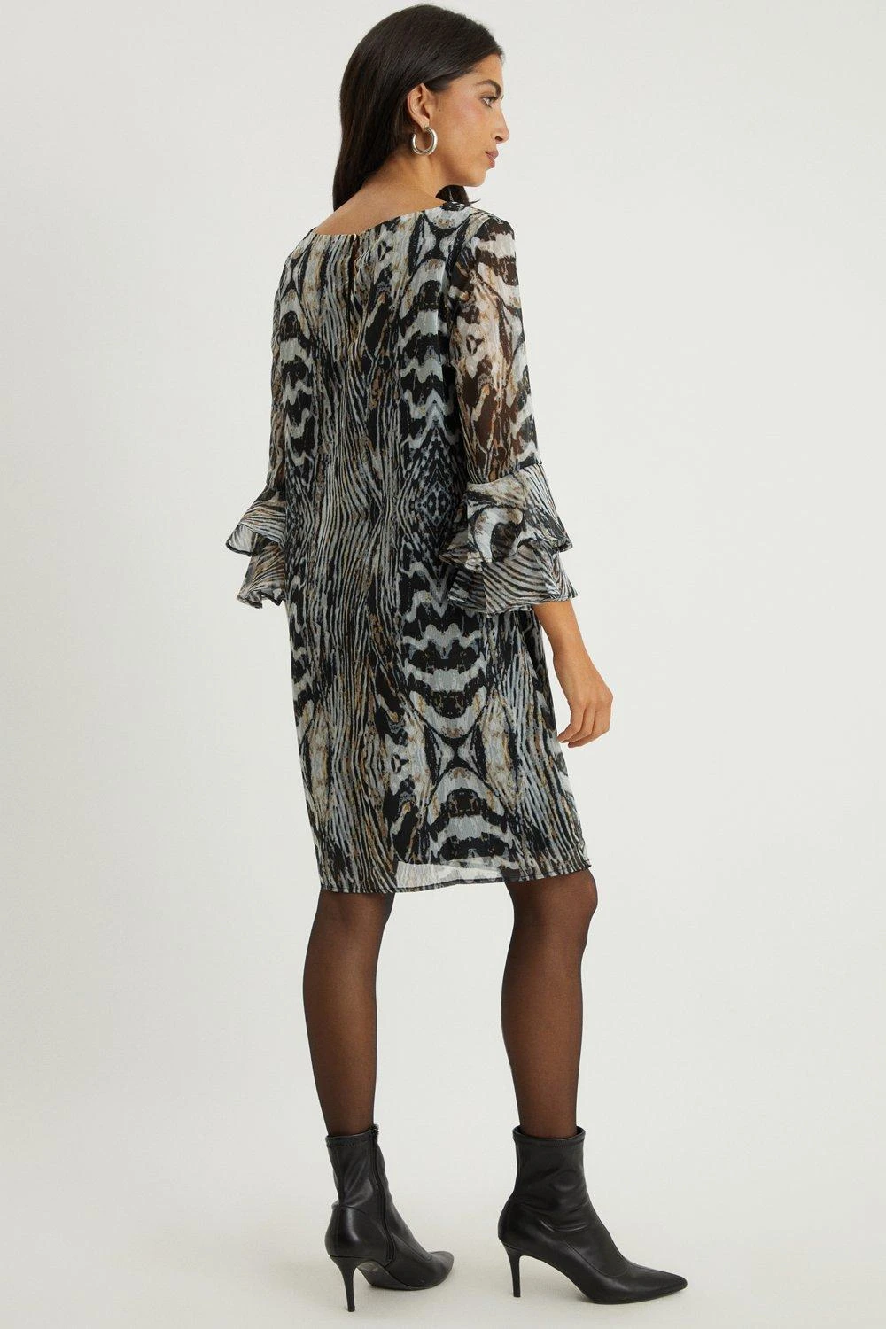Wallis Neutral Animal Fluted Shift Dress - Image 3