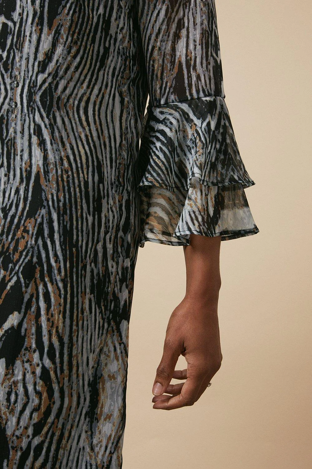 Wallis Neutral Animal Fluted Shift Dress - Image 6