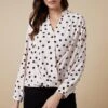Wallis Blush Spot Woven Wrap Top