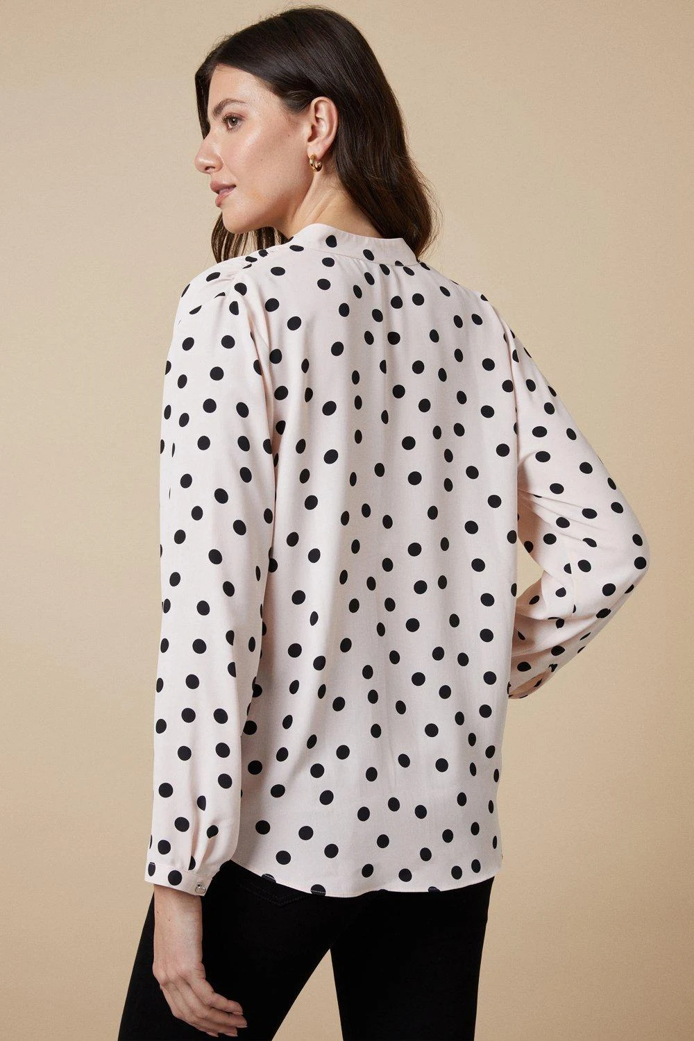 Wallis Blush Spot Woven Wrap Top - Image 3