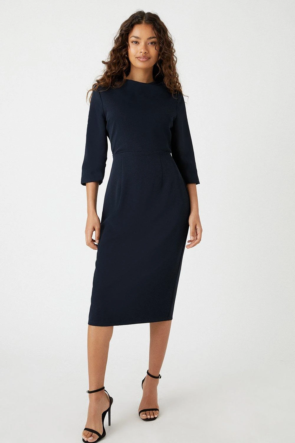 Wallis Petite Tailored Cowl Detail Midi Dress