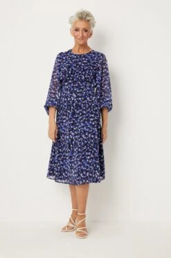 Wallis Petite Chiffon Spot Midi Dress