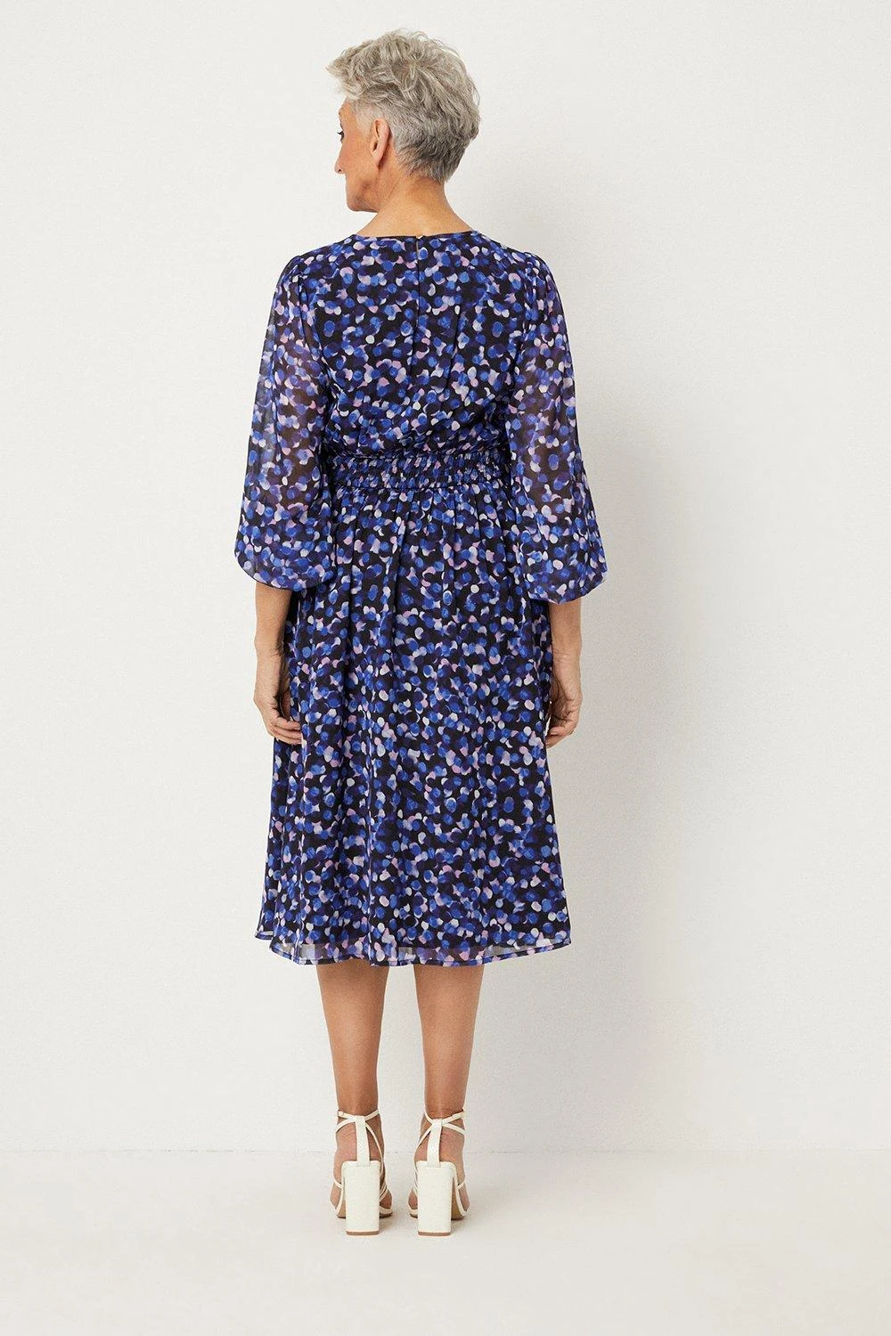 Wallis Petite Chiffon Spot Midi Dress - Image 3