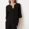 Wallis Black Button Through Jersey Top