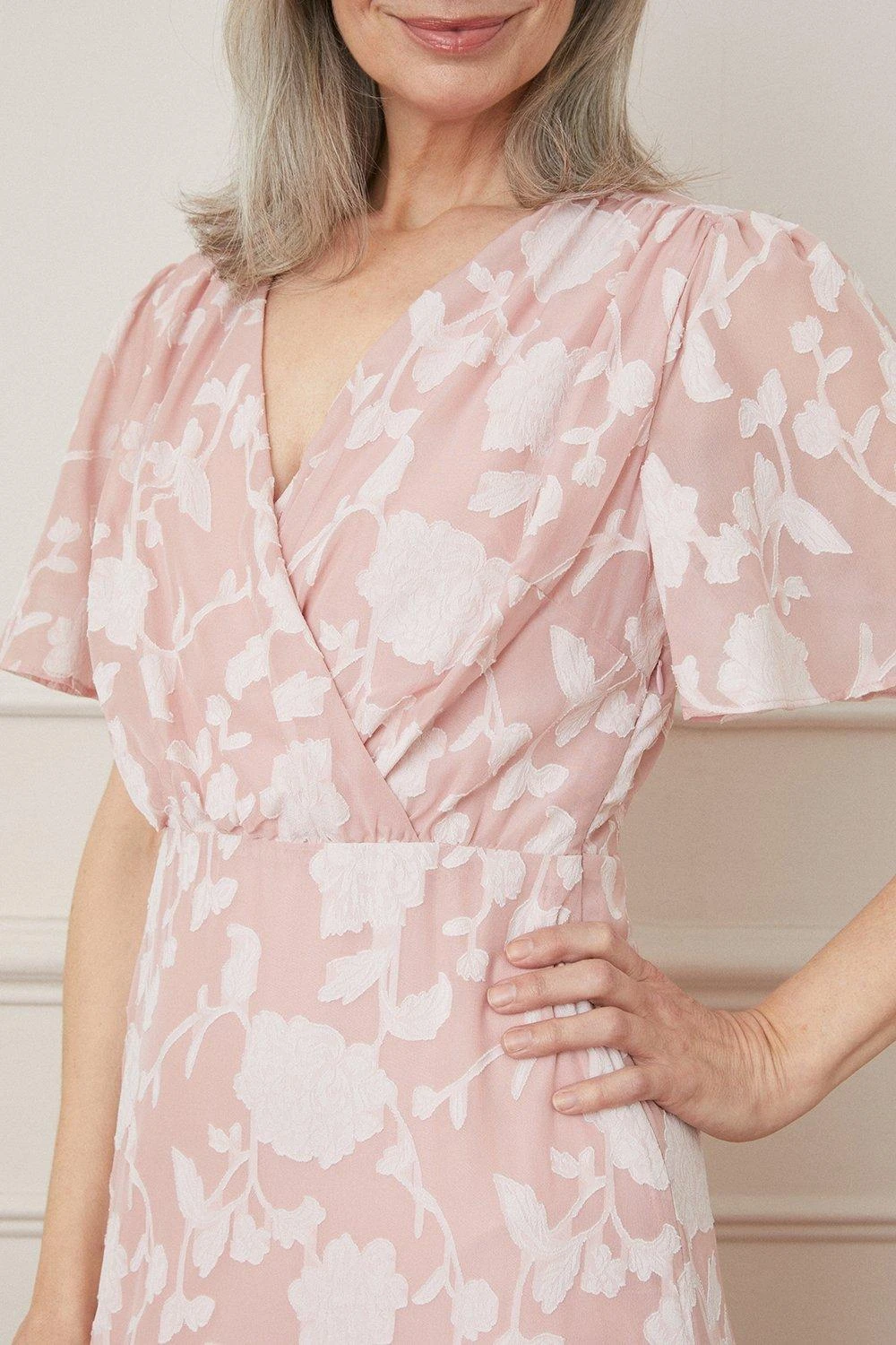 Wallis Jacquard Wrap Midi Dress - Image 4