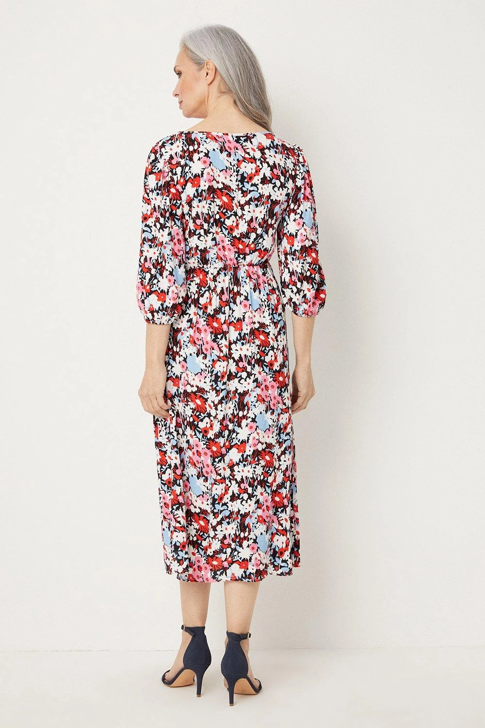Wallis Ditsy Floral Sweetheart Midi Dress - Image 3