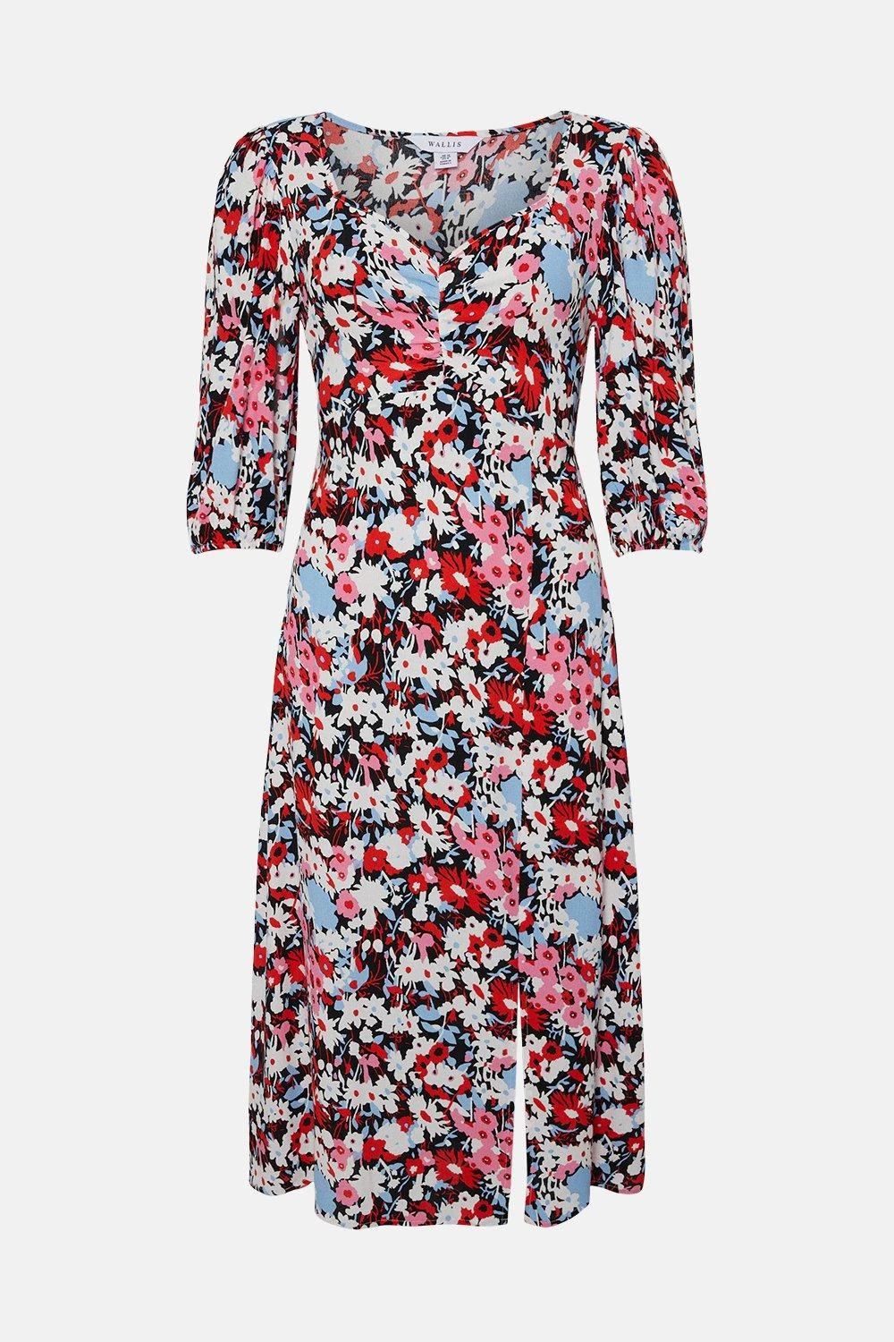Wallis Ditsy Floral Sweetheart Midi Dress - Image 5