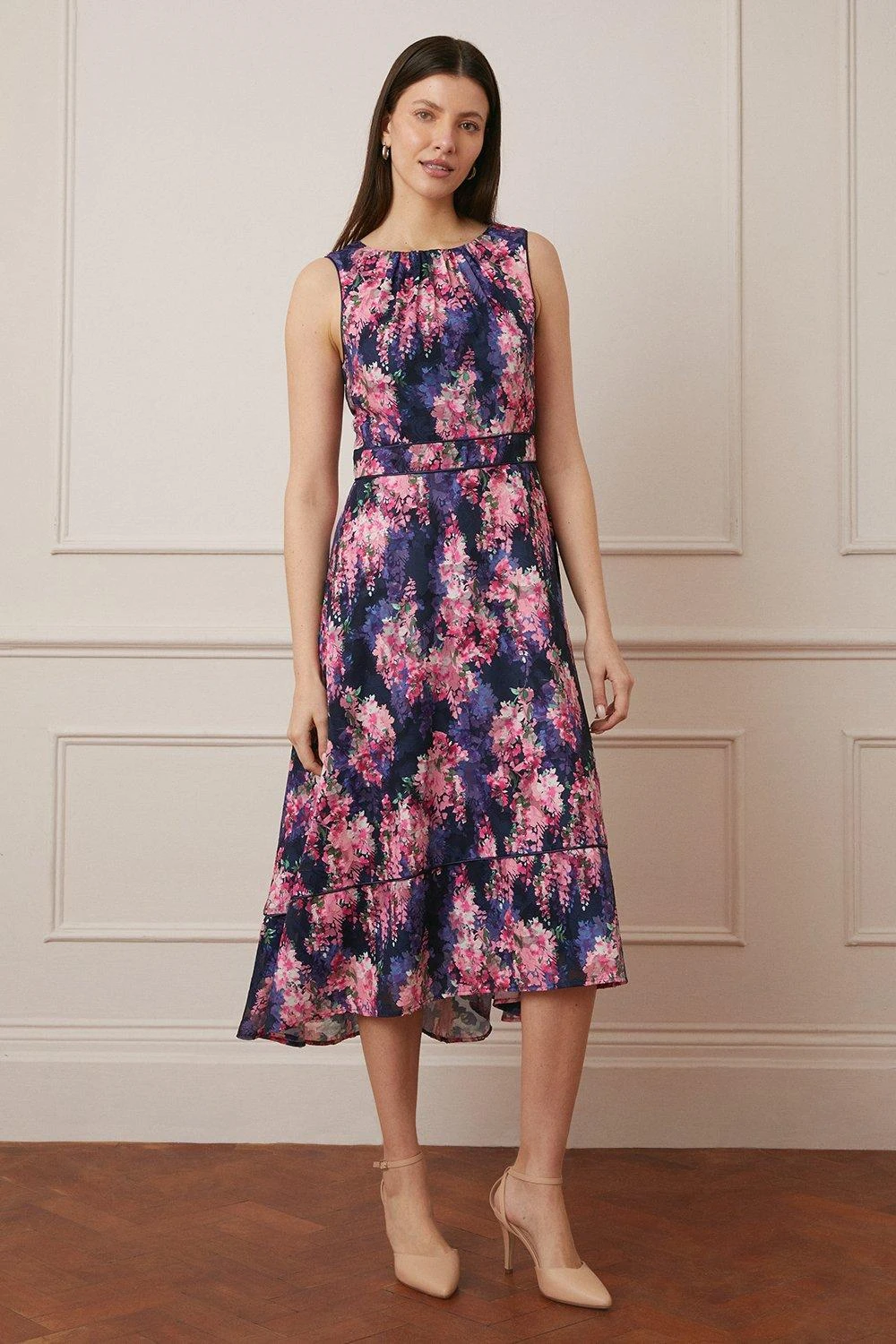 Wallis Floral Printed Jacquard Midi Dress